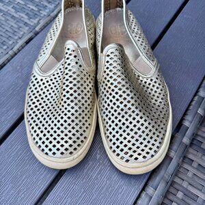 Tory Burch Jesse Metallic Perforated Slip-On-Size 7